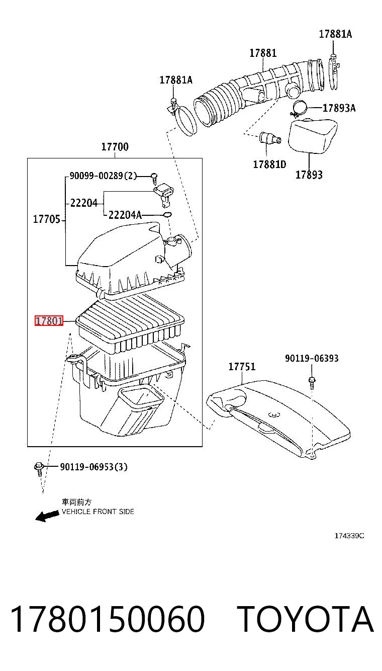 1780150060 Toyota Filtr powietrza