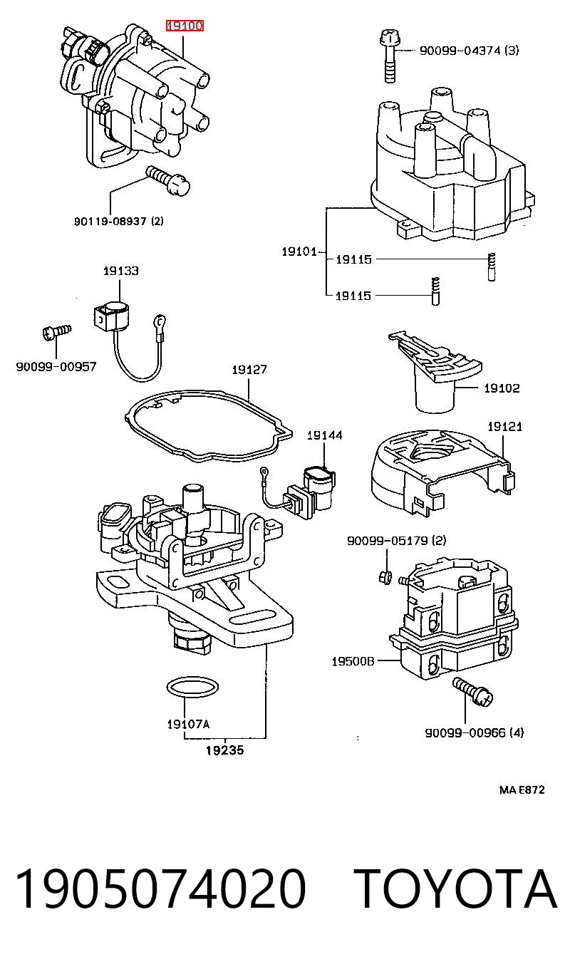 Rozdzielacz zapłonu do Toyota Carina T19