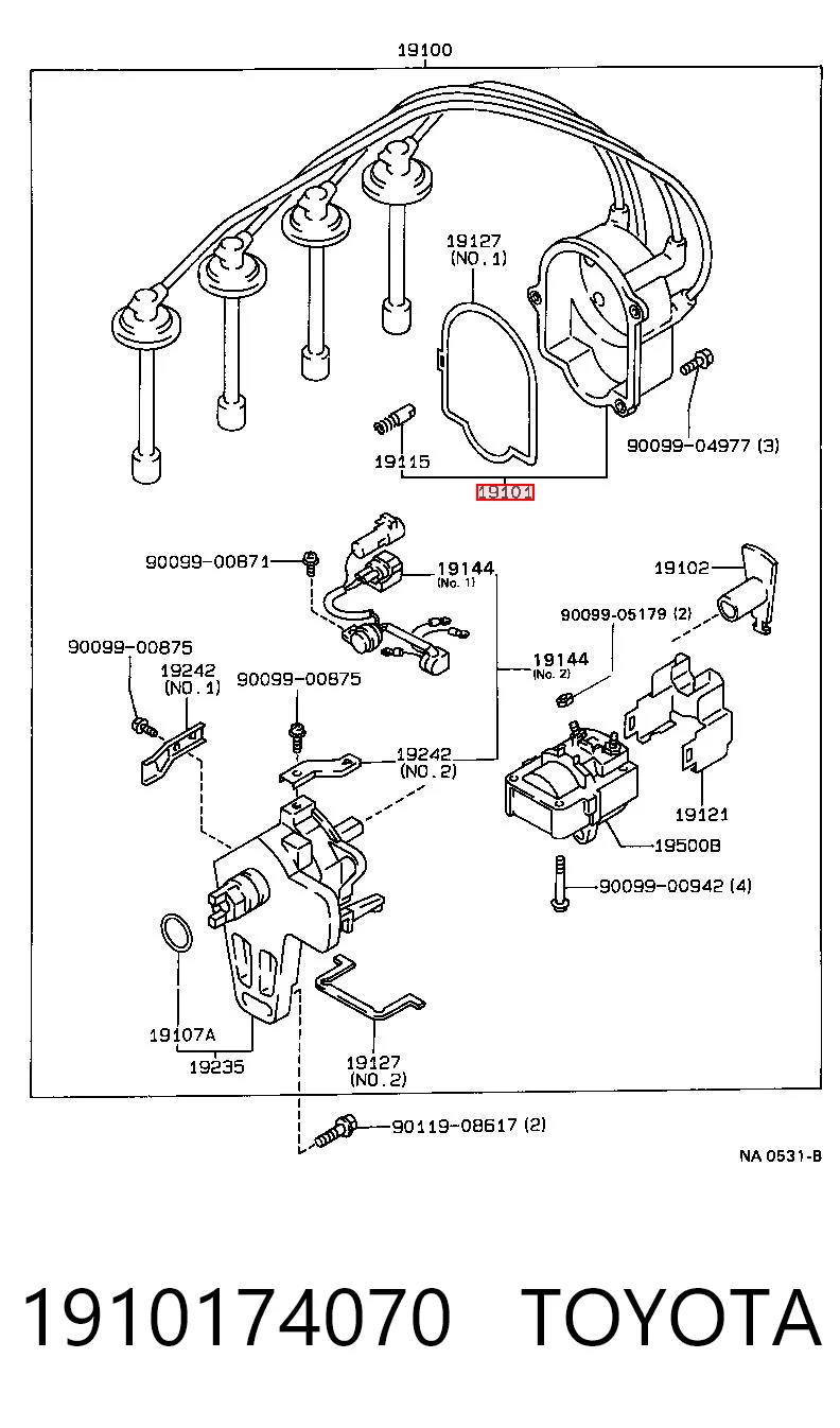 Kopułka rozdzielacza zapłonu  do Toyota Camry II V2