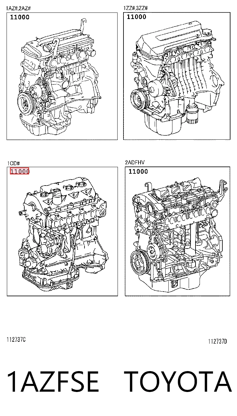 1AZFSE Toyota Silnik w komplecie