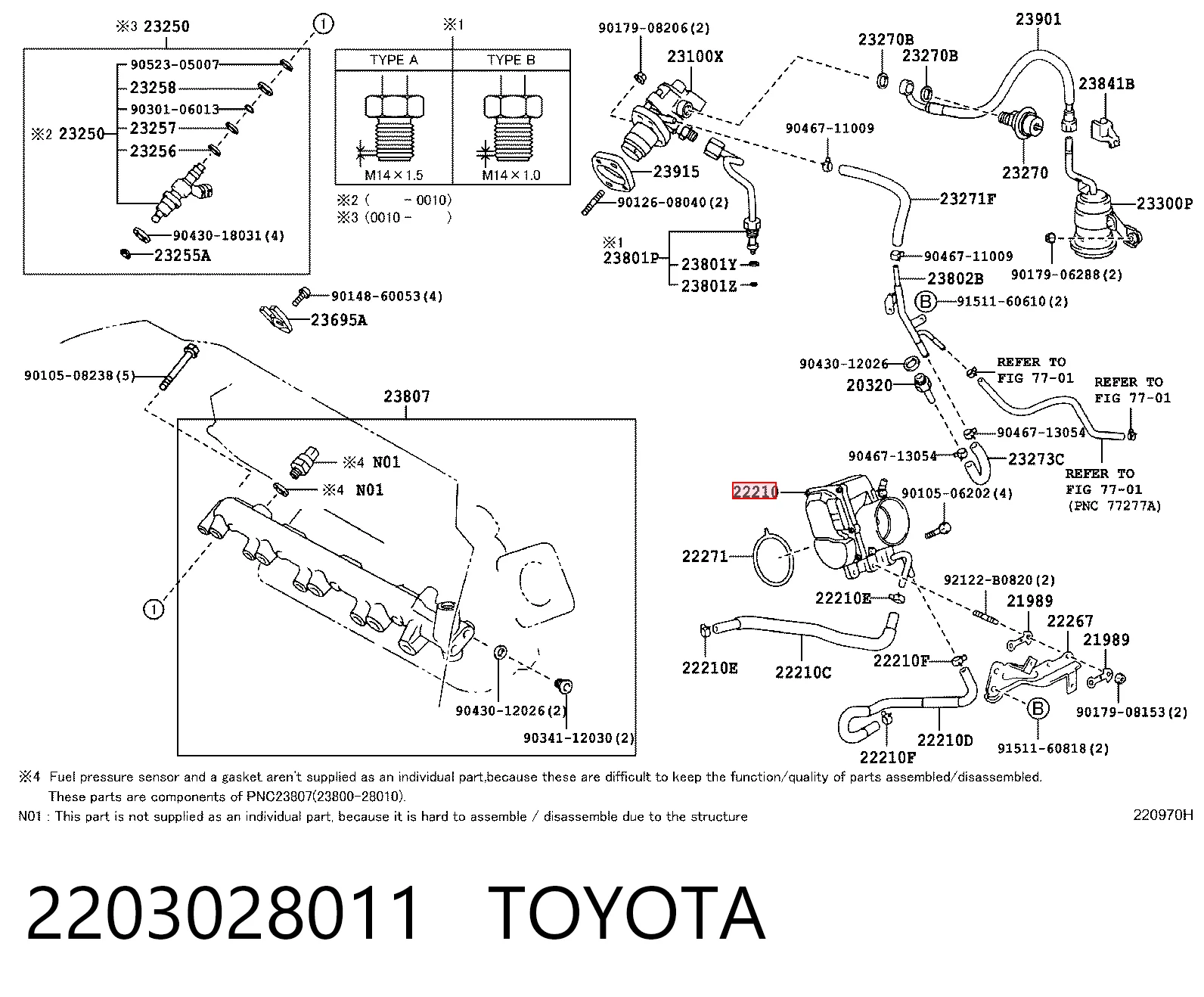Do koszyka Przepustnica, komplet Toyota Avensis I T22