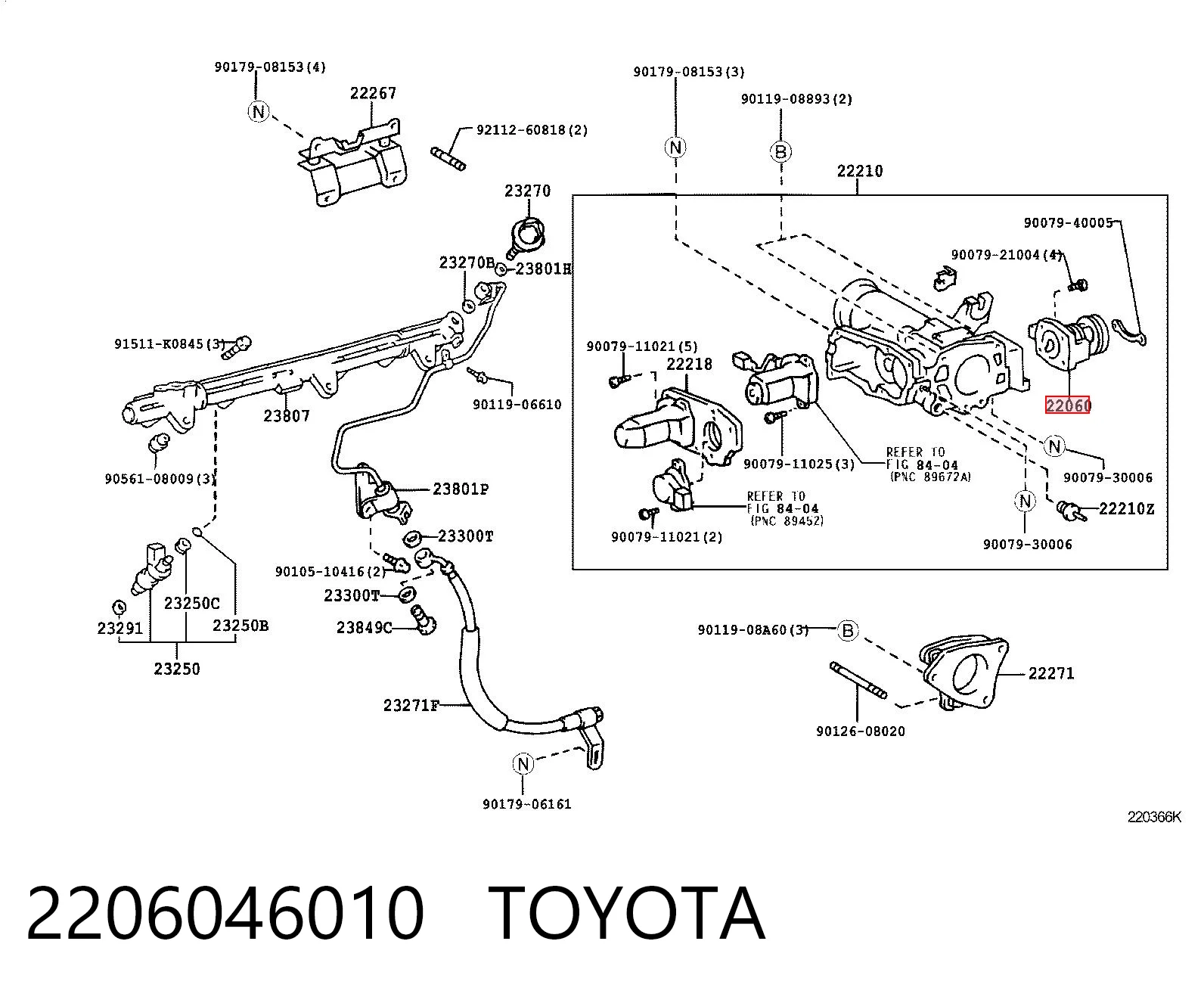 2206046010 Toyota Czujnik położenia przepustnicy (potencjometr)