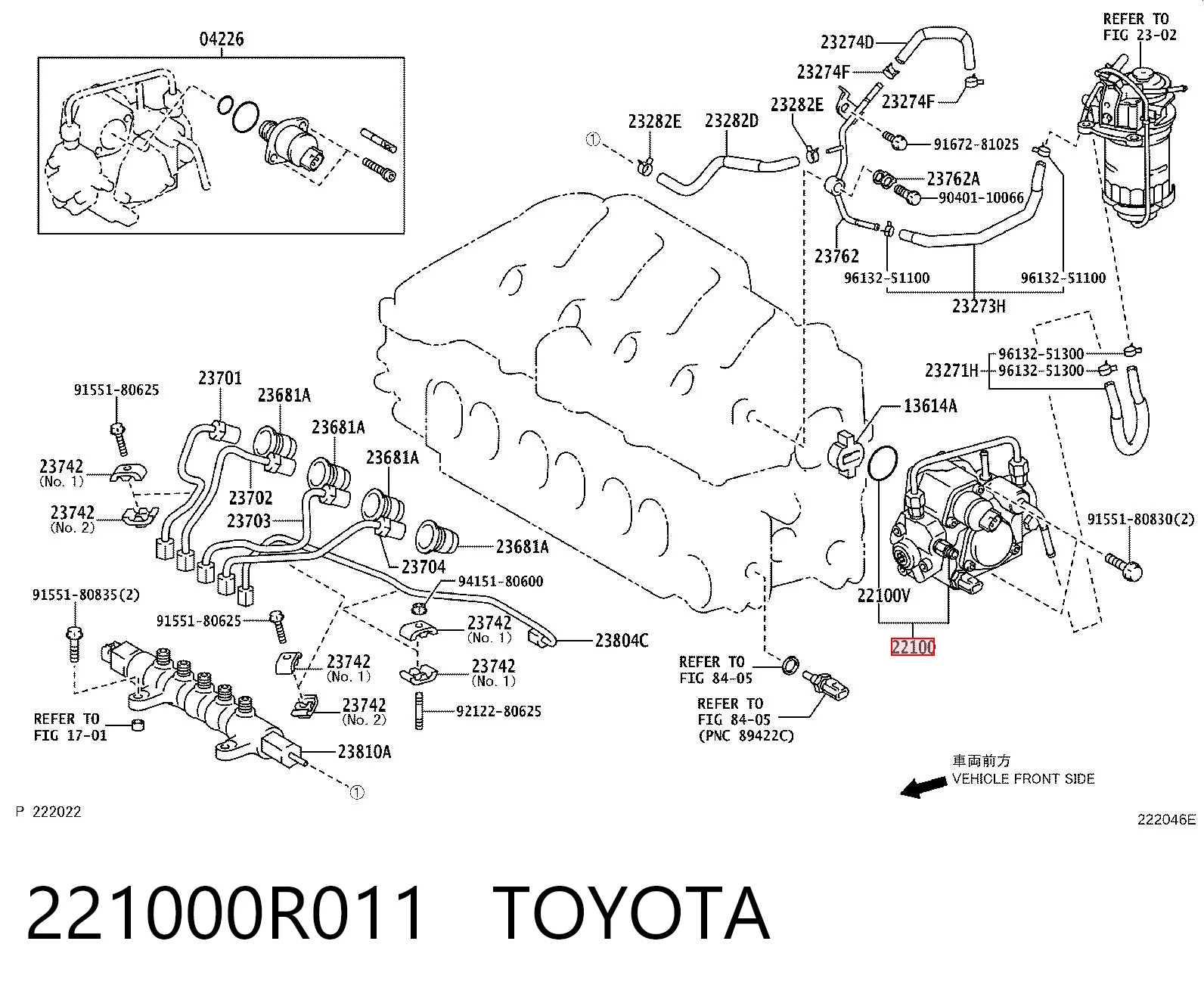 221000R011 Toyota Pompa wtryskowa wysokiego ciśnienia
