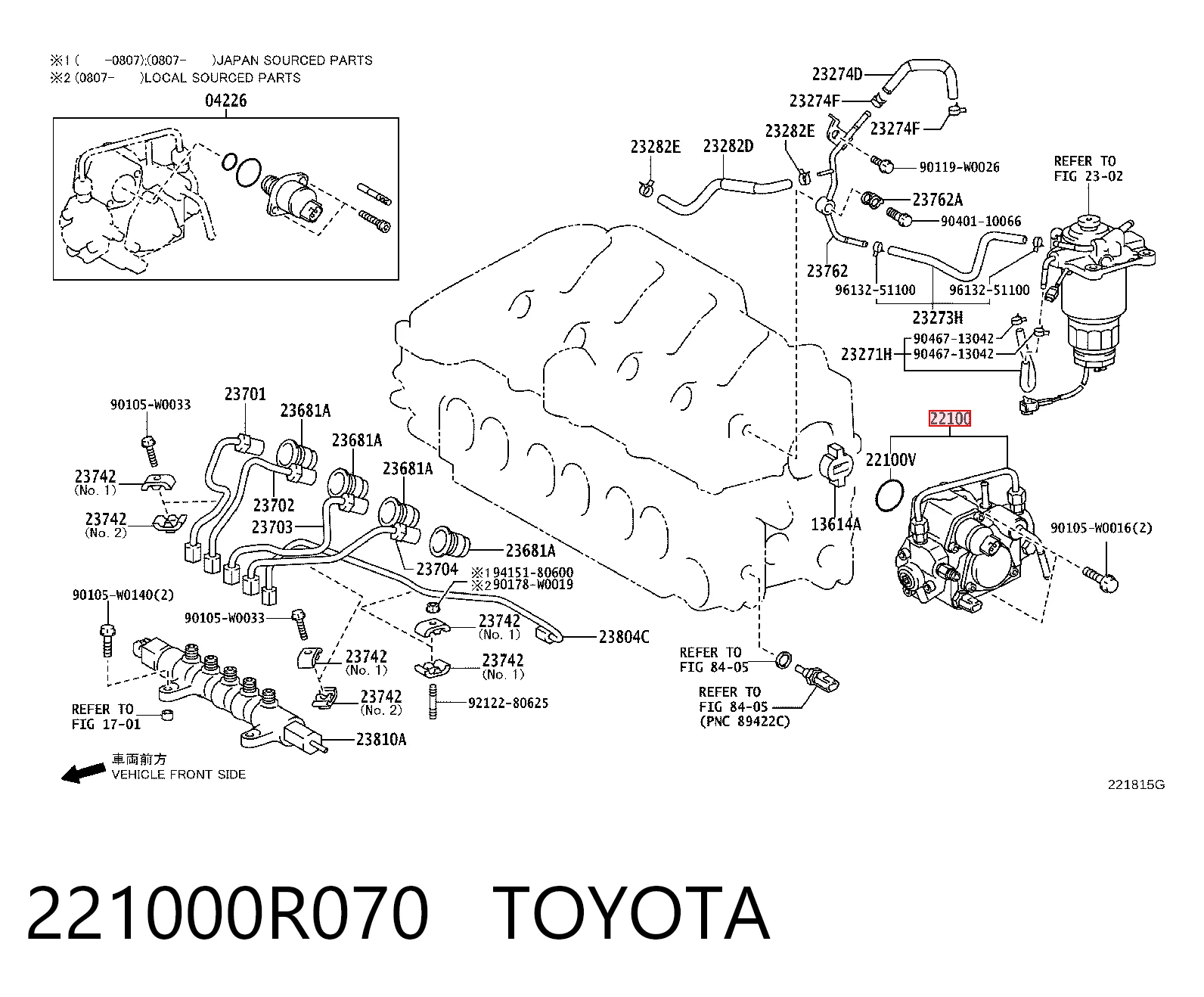 Do koszyka Pompa wtryskowa wysokiego ciśnienia Toyota Avensis III T27
