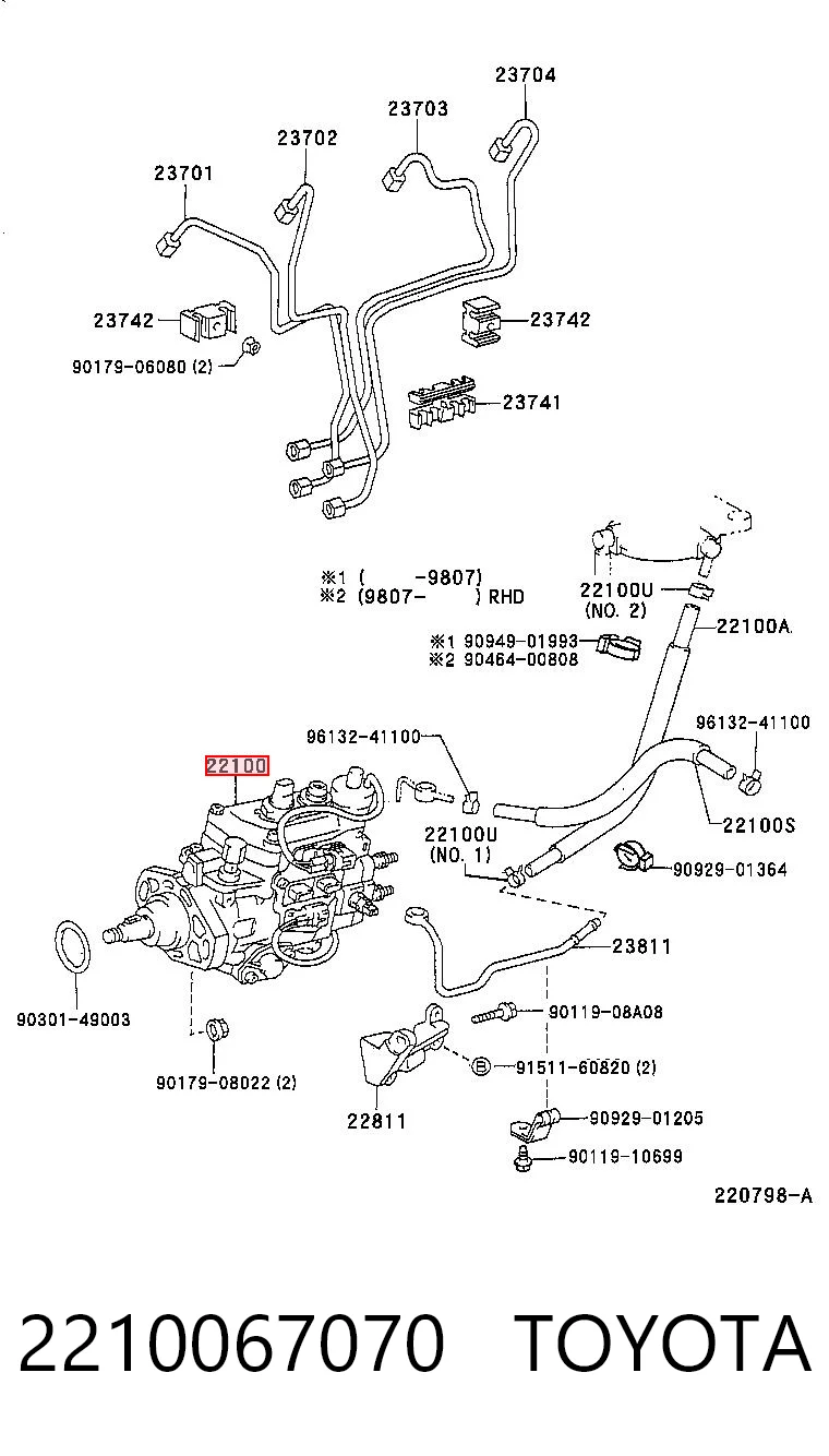 2210067070 Toyota Pompa wtryskowa wysokiego ciśnienia