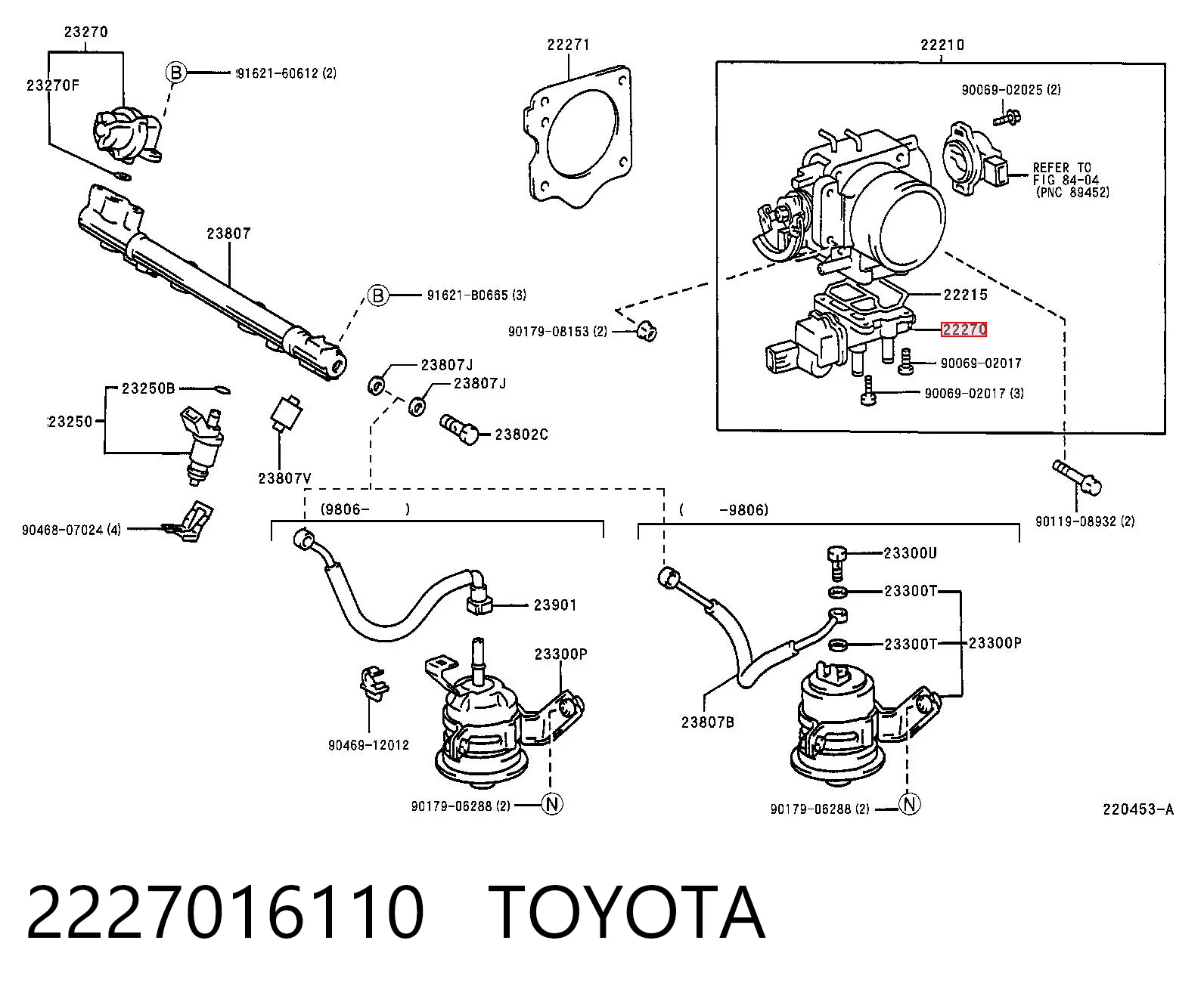 2227016110 Toyota Regulator biegu jałowego