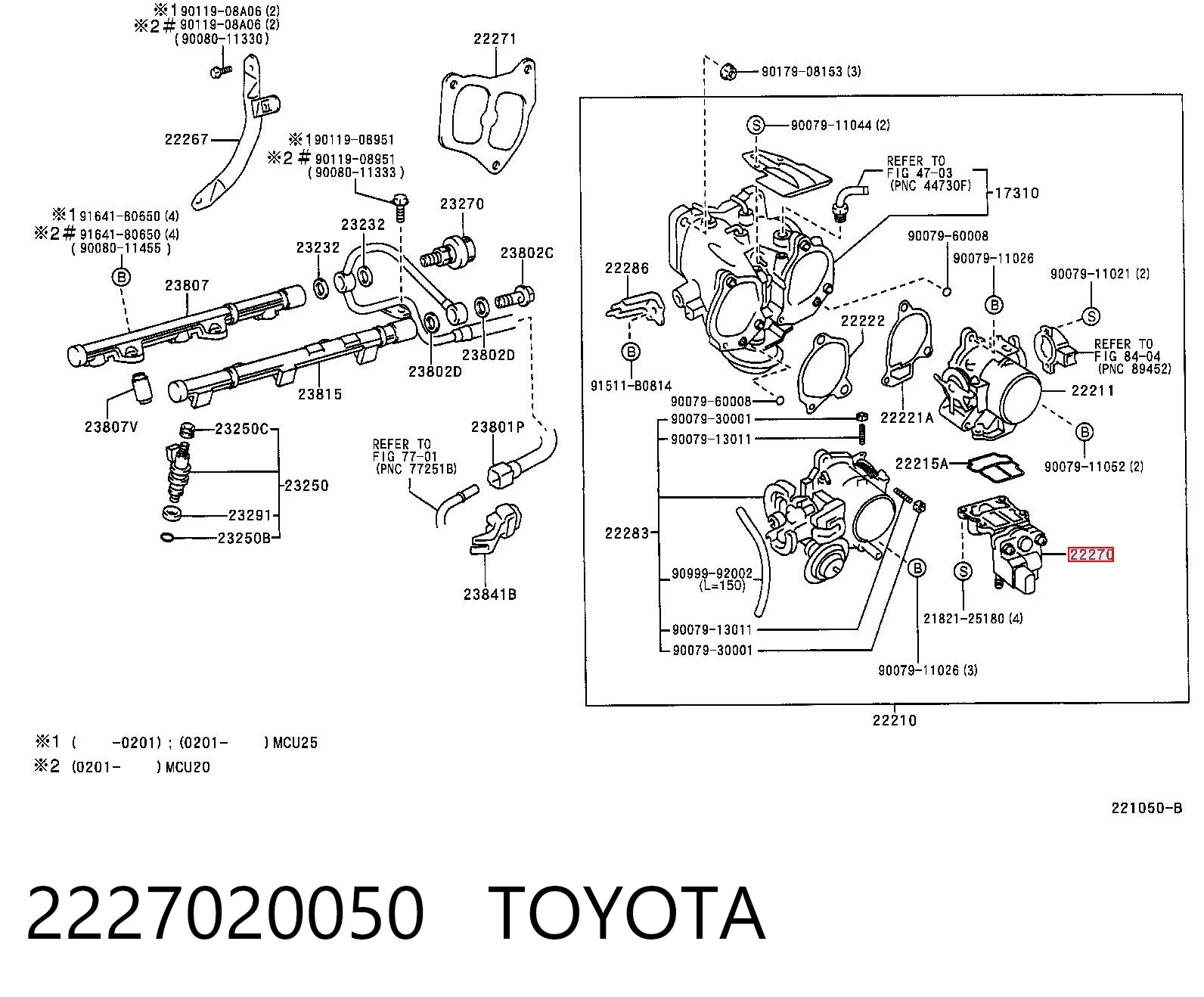 2227020050 Toyota Regulator biegu jałowego
