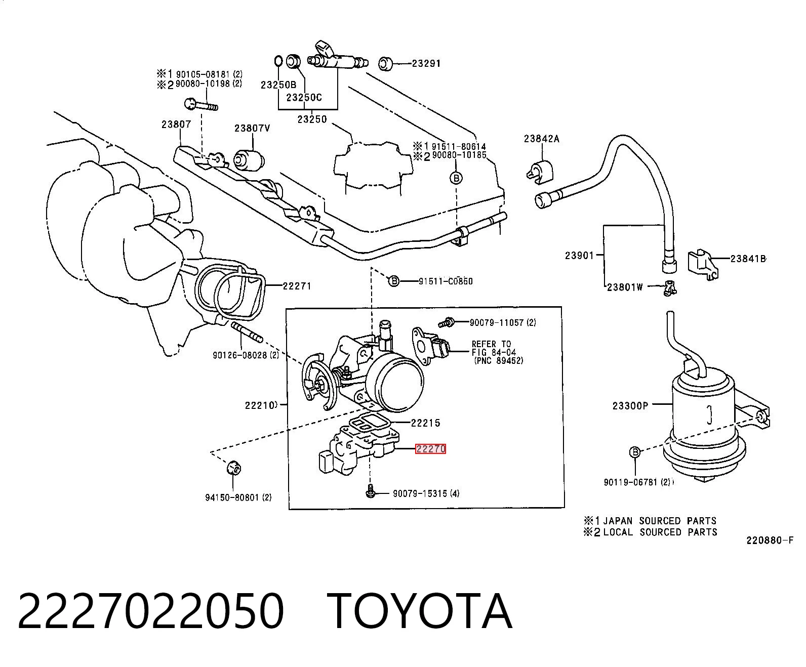 2227022050 Toyota Regulator biegu jałowego