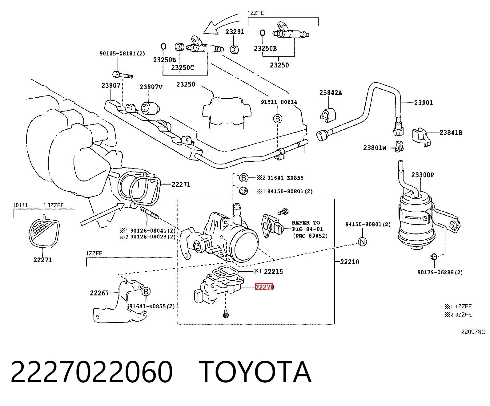 Regulator biegu jałowego do Toyota Avensis I T22