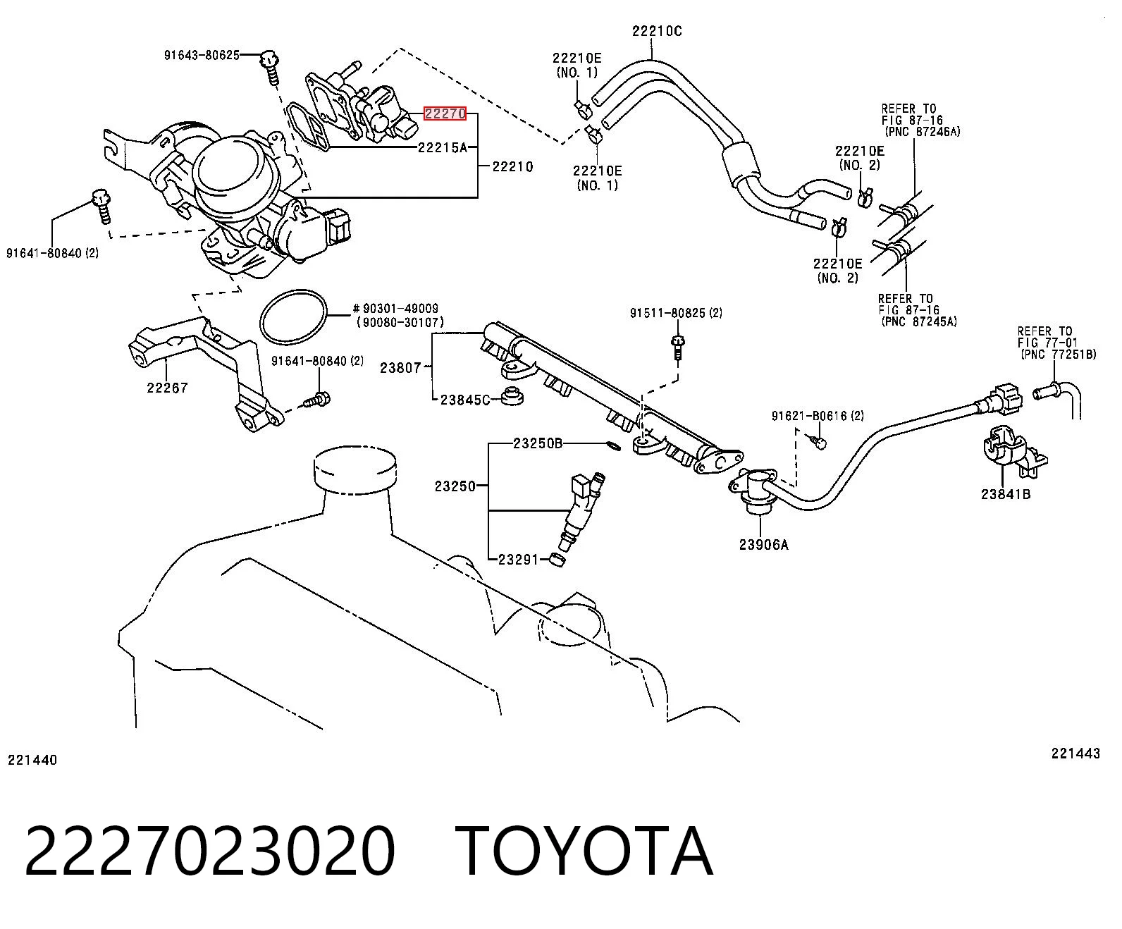 2227023020 Toyota Regulator biegu jałowego