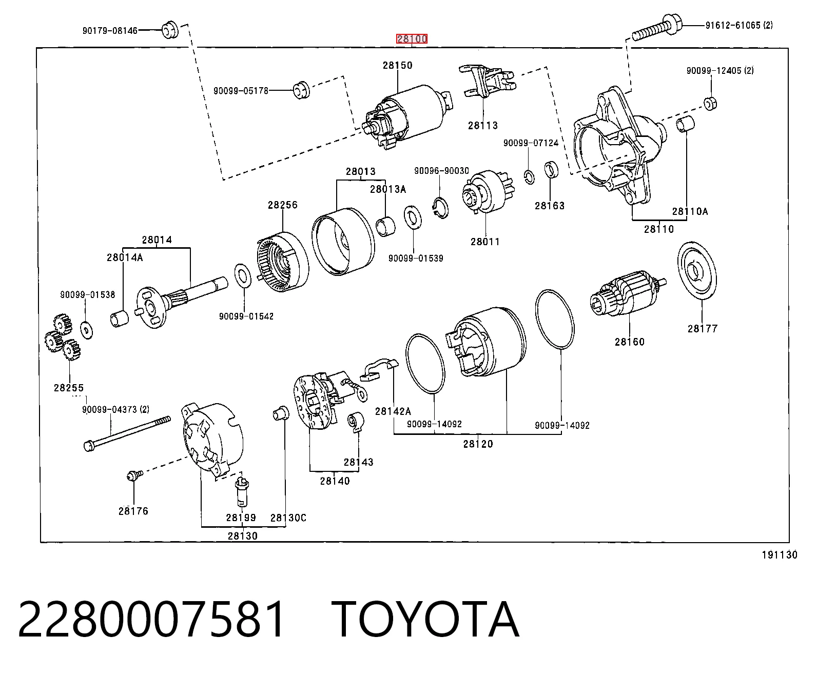 2280007581 Toyota Rozrusznik