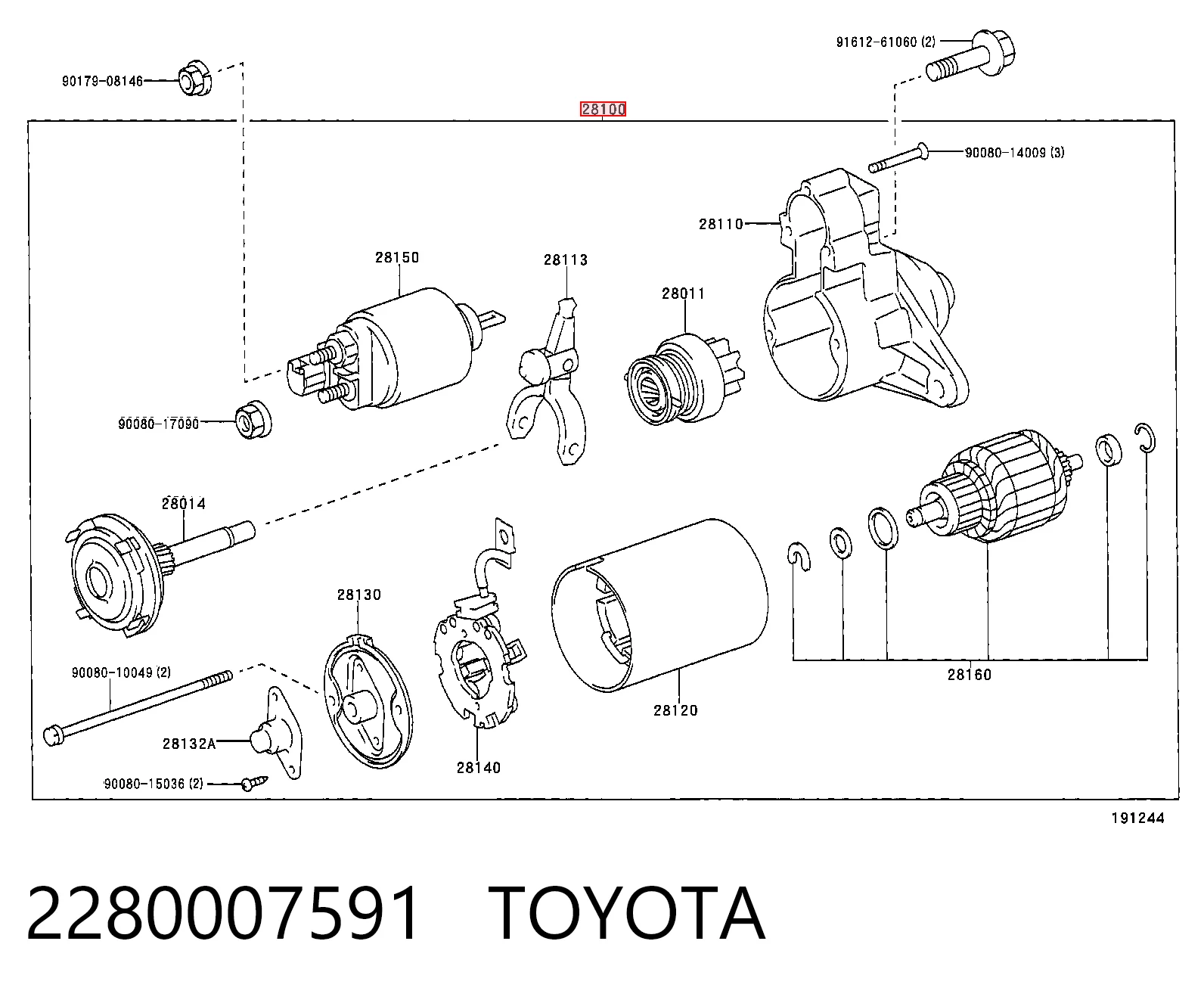 2280007591 Toyota Rozrusznik