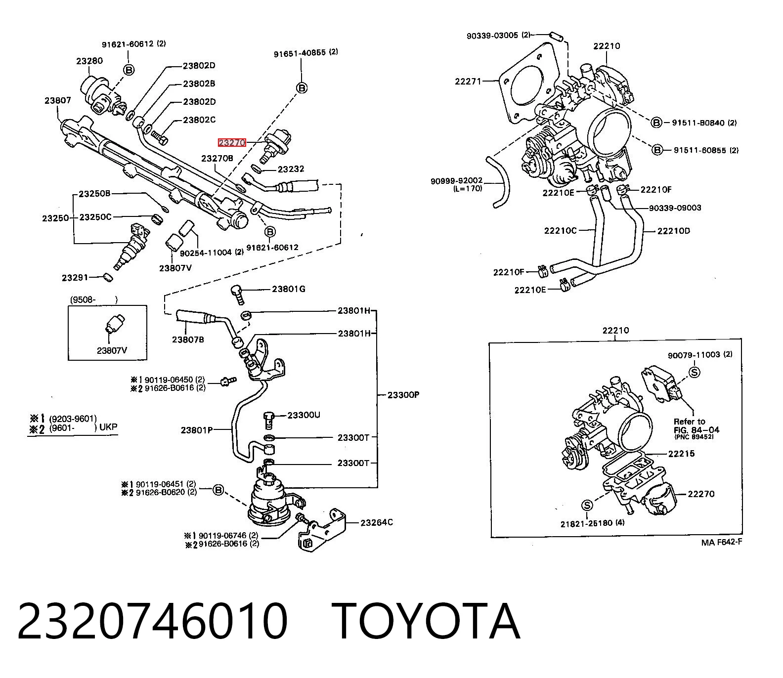 2320746010 Toyota Regulator ciśnienia paliwa w listwie paliwowej