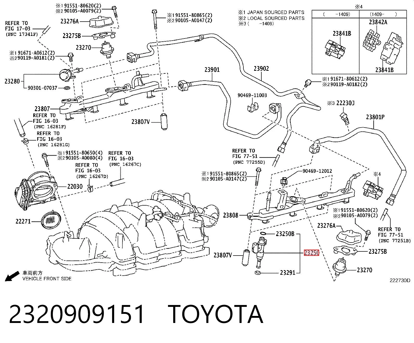2320909151 Toyota Wtryskiwacz paliwa