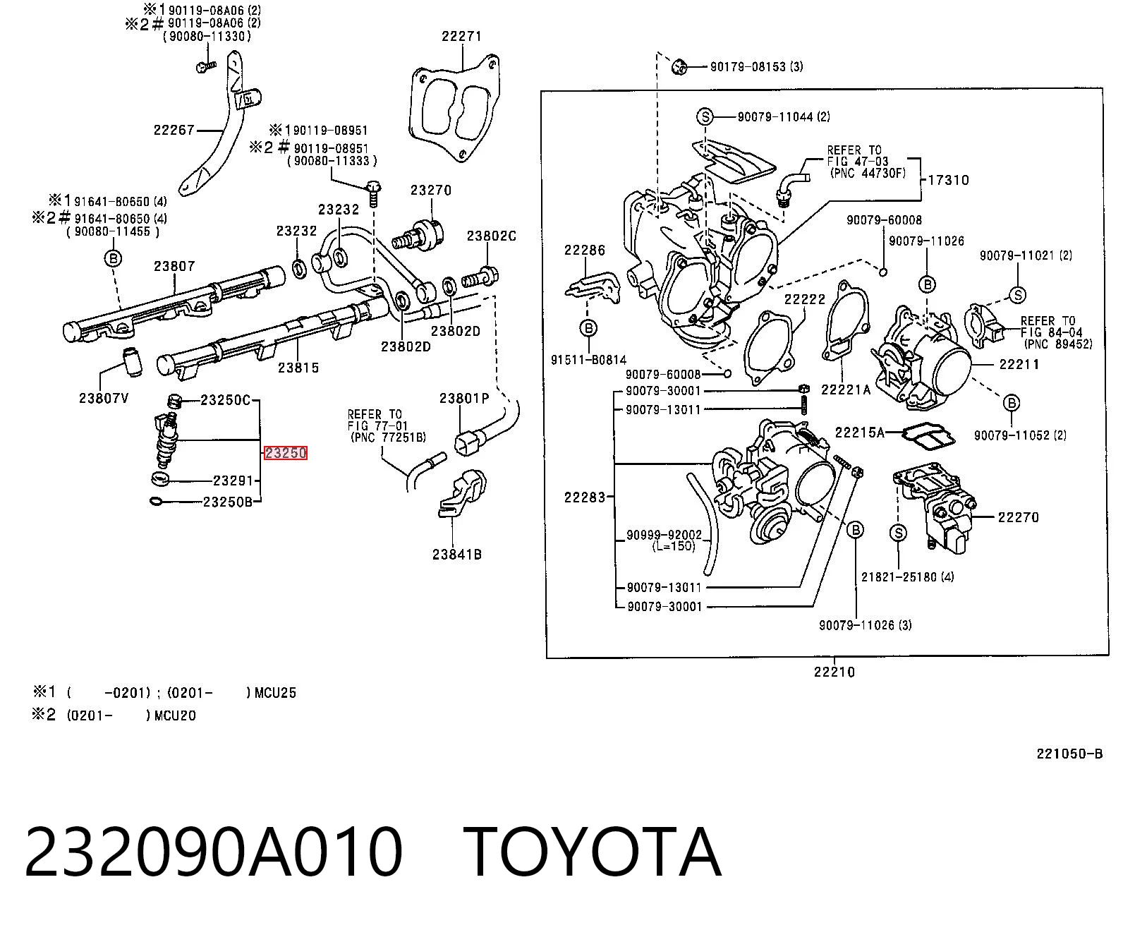 232090A010 Toyota Wtryskiwacz paliwa