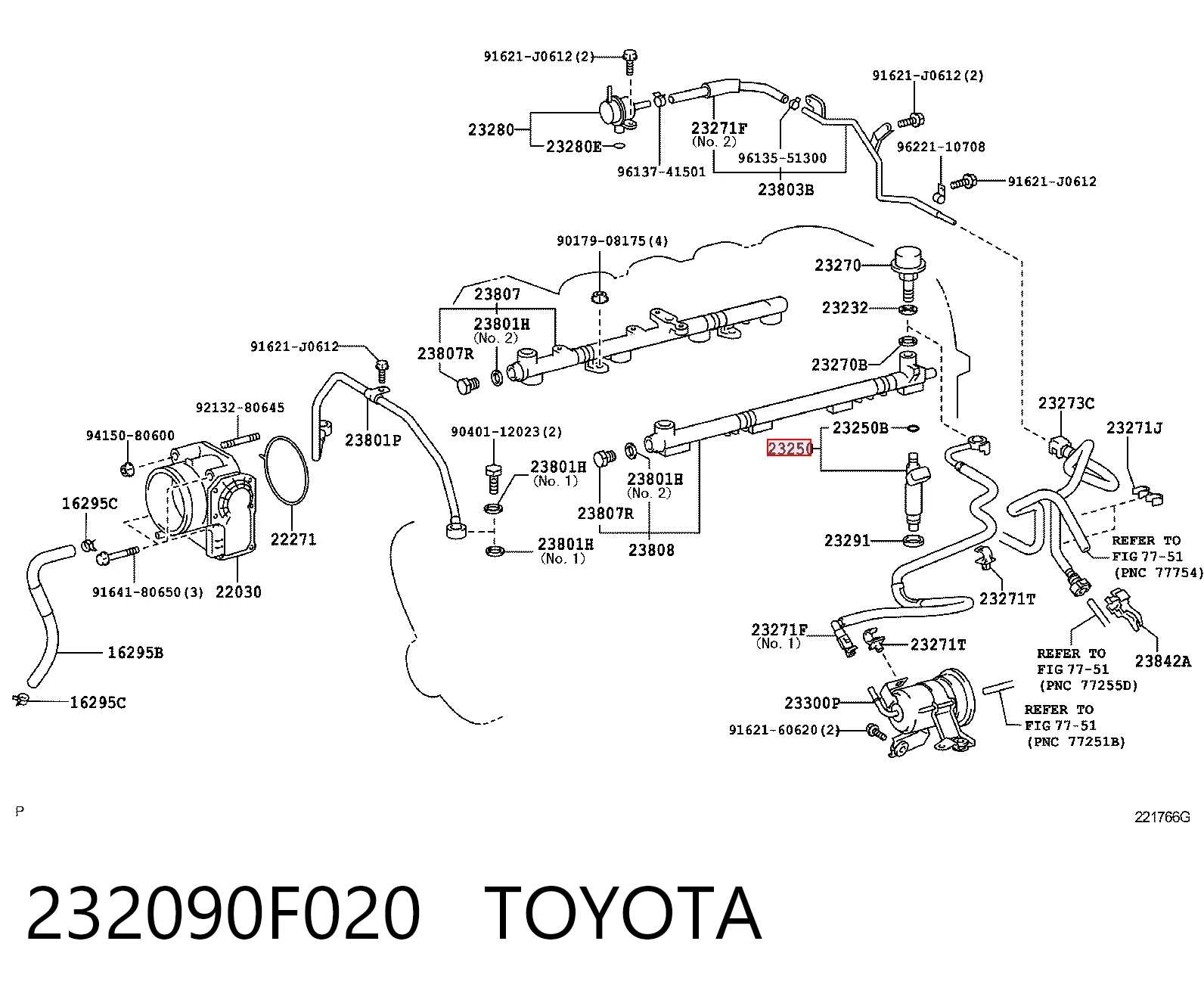 232090F020 Toyota Wtryskiwacz paliwa