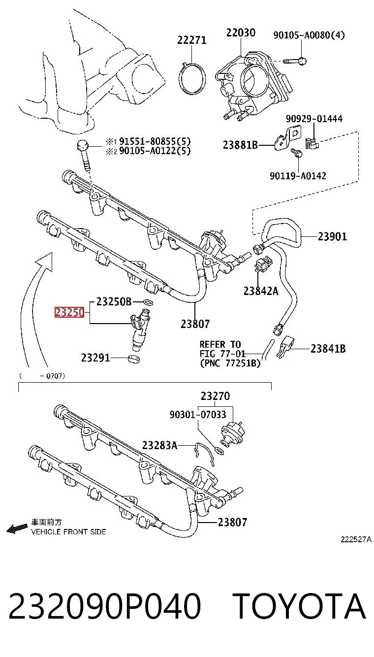 232090P040 Toyota Wtryskiwacz paliwa