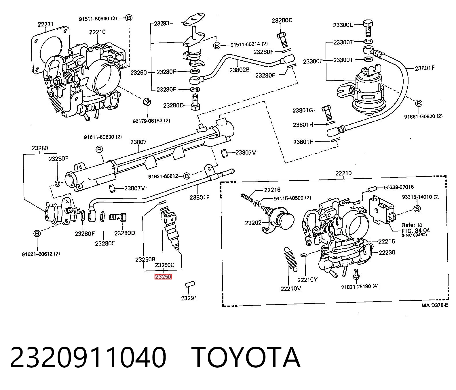 2320911040 Toyota Wtryskiwacz paliwa