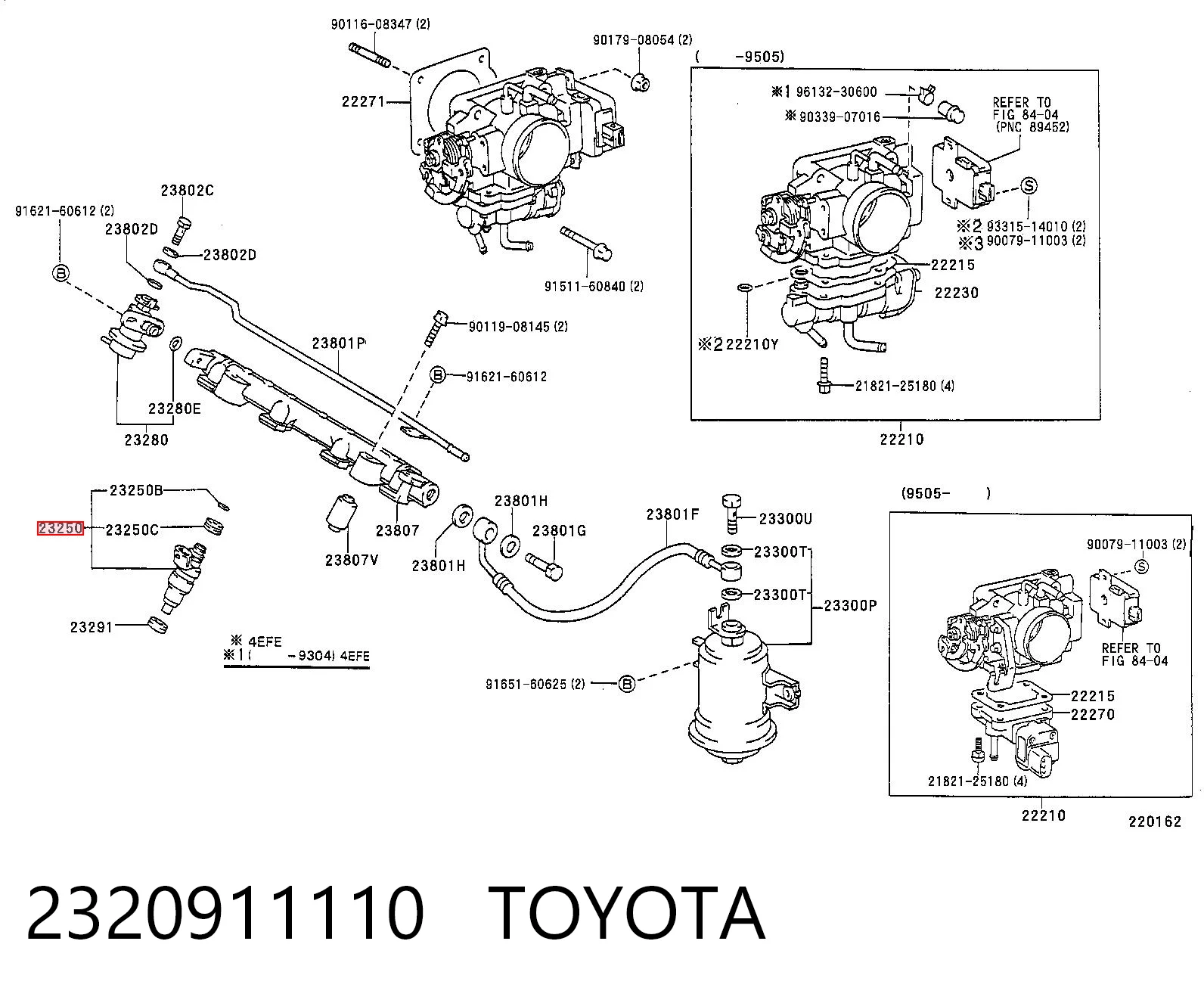 2320911110 Toyota Wtryskiwacz paliwa