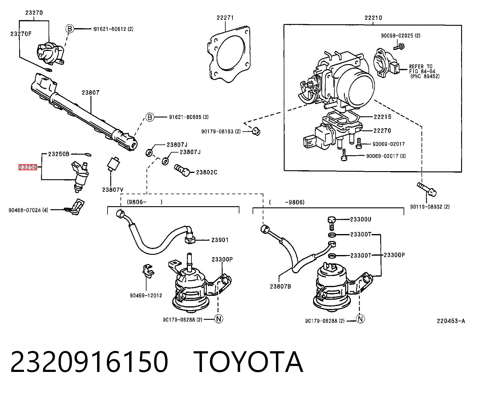 2320916150 Toyota Wtryskiwacz paliwa