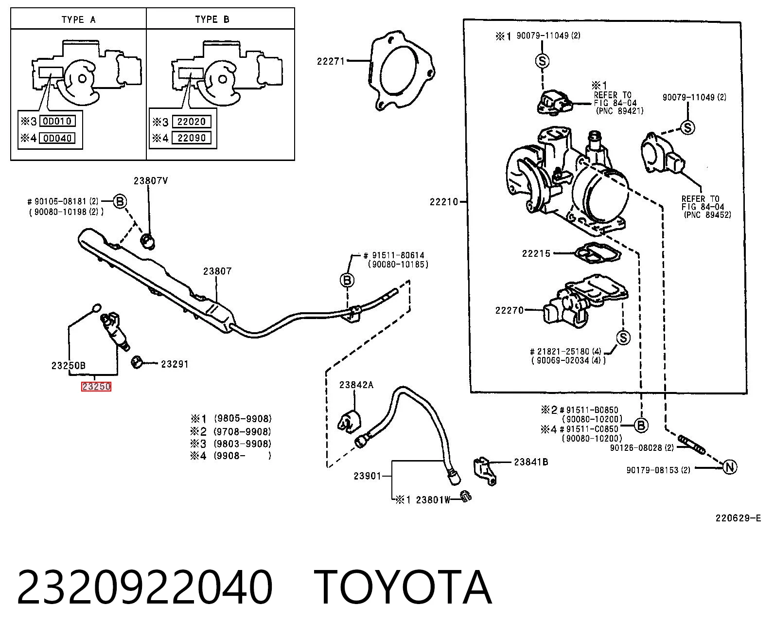 2320922040 Toyota Wtryskiwacz paliwa