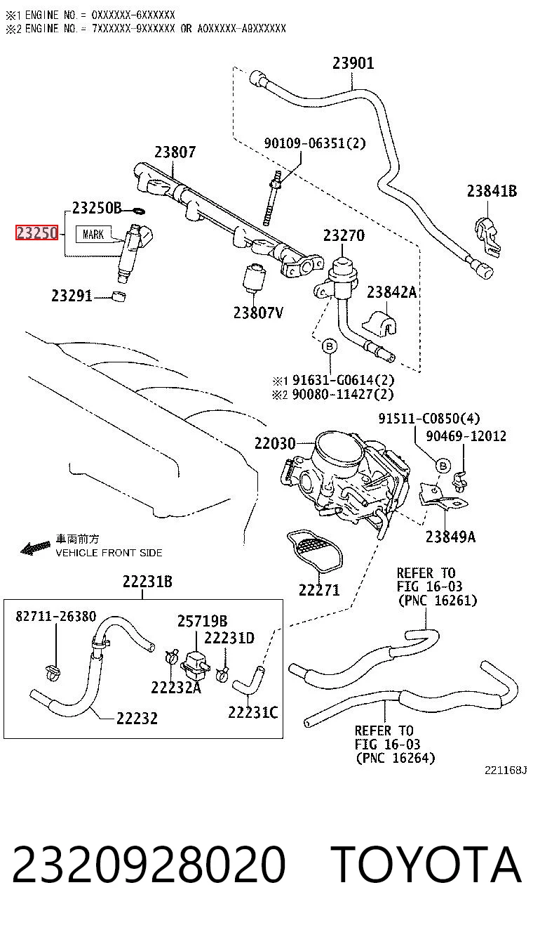 2320928020 Toyota Wtryskiwacz paliwa