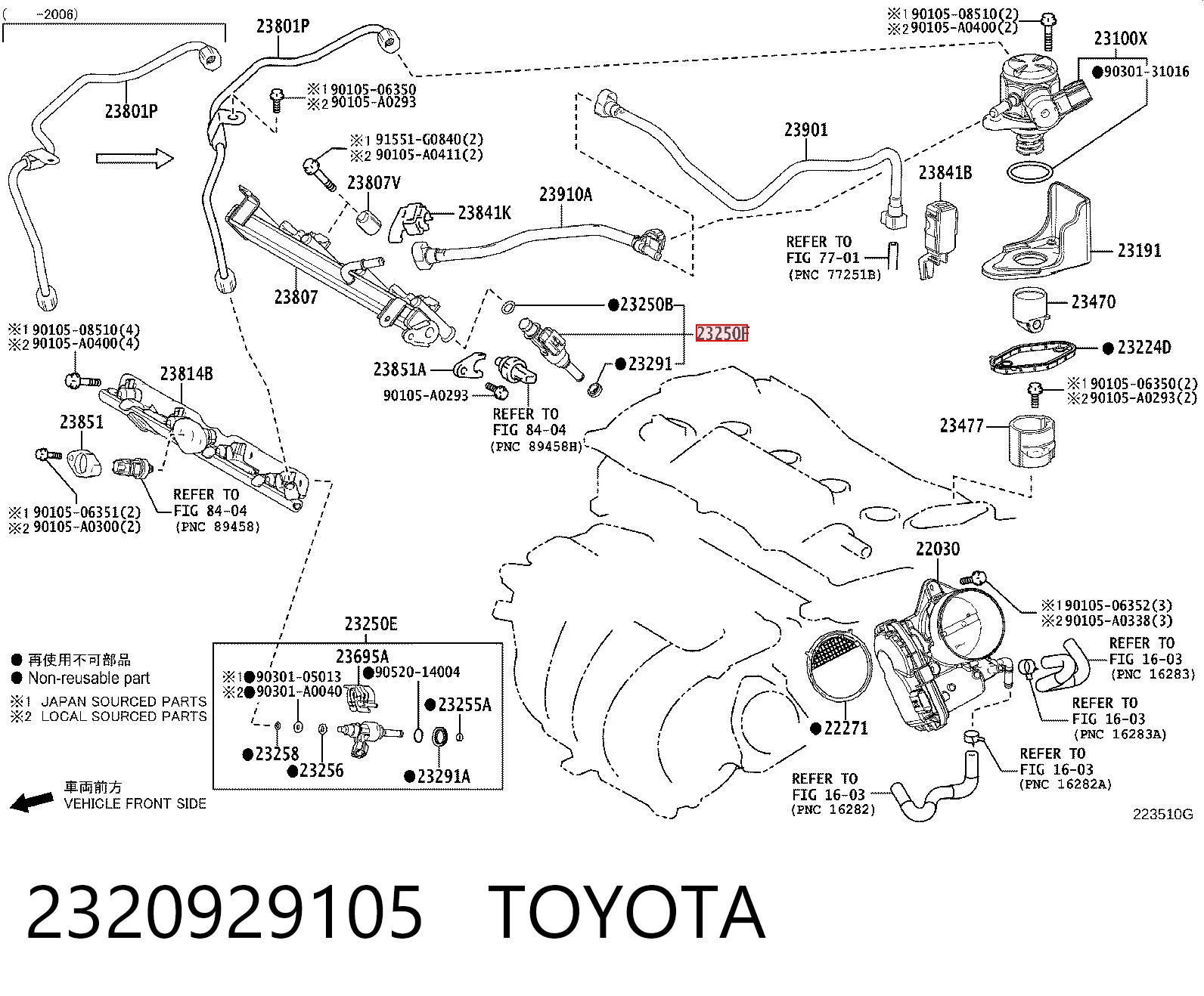 Wtryskiwacz paliwa do Toyota RAV4 V A5,H5