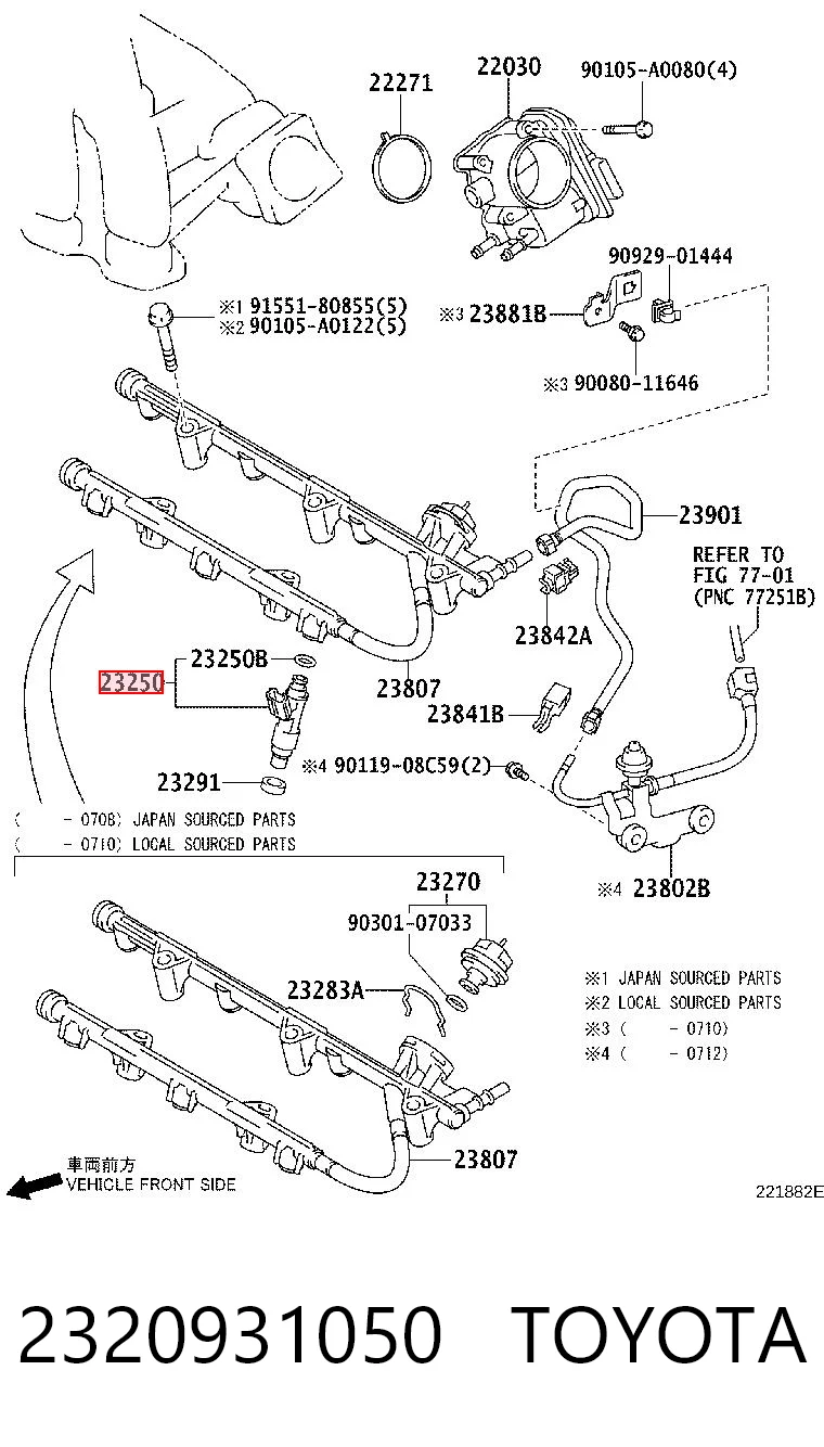 2320931050 Toyota Wtryskiwacz paliwa