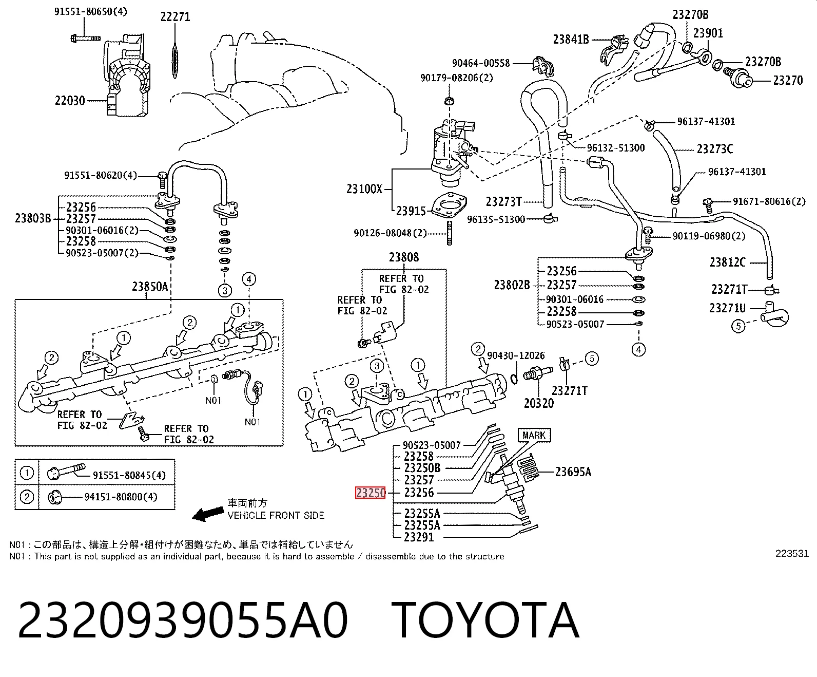 2320939055A0 Toyota Wtryskiwacz paliwa