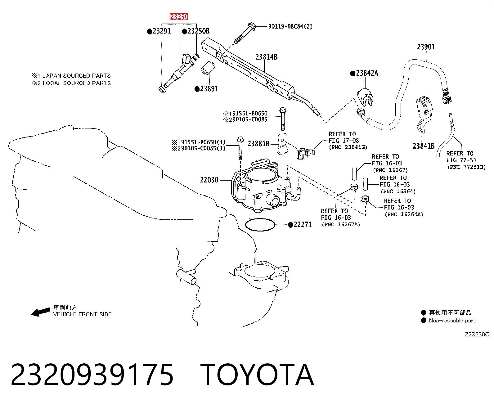 2320939175 Toyota Wtryskiwacz paliwa