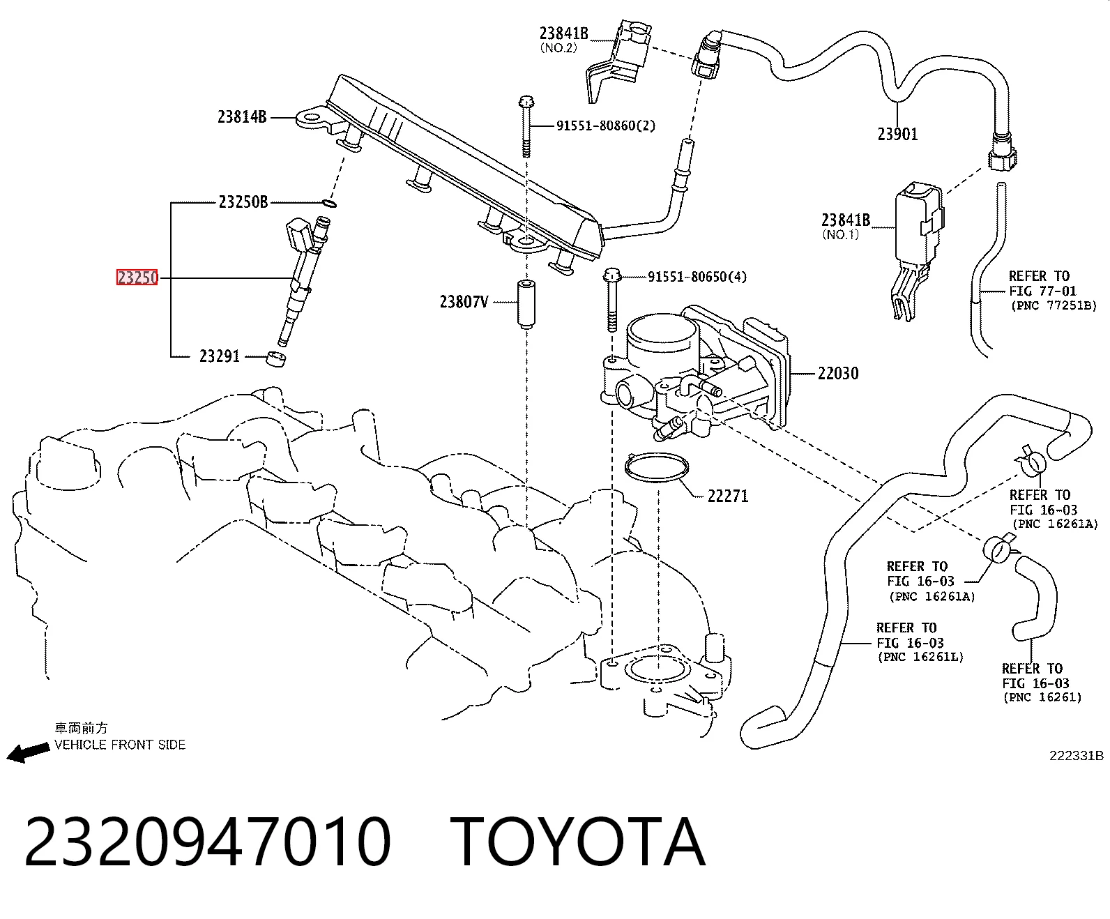 2320947010 Toyota Wtryskiwacz paliwa