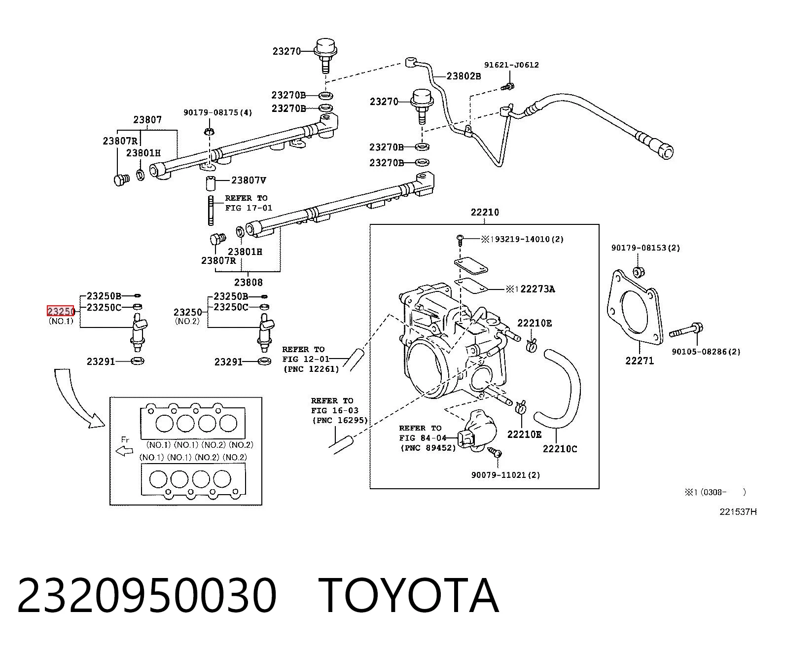 2320950030 Toyota Wtryskiwacz paliwa