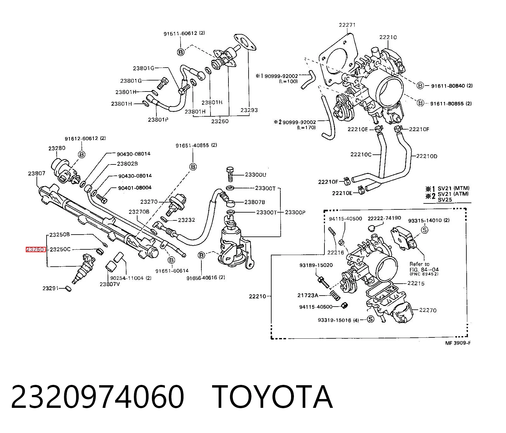 Wtryskiwacz paliwa do Toyota Camry II V2