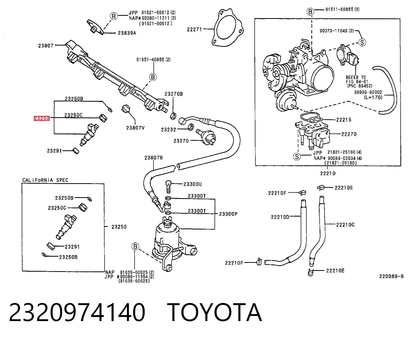 2320974140 Toyota Wtryskiwacz paliwa