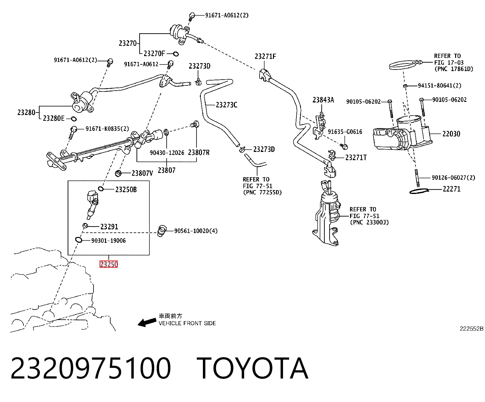 2320975100 Toyota Wtryskiwacz paliwa