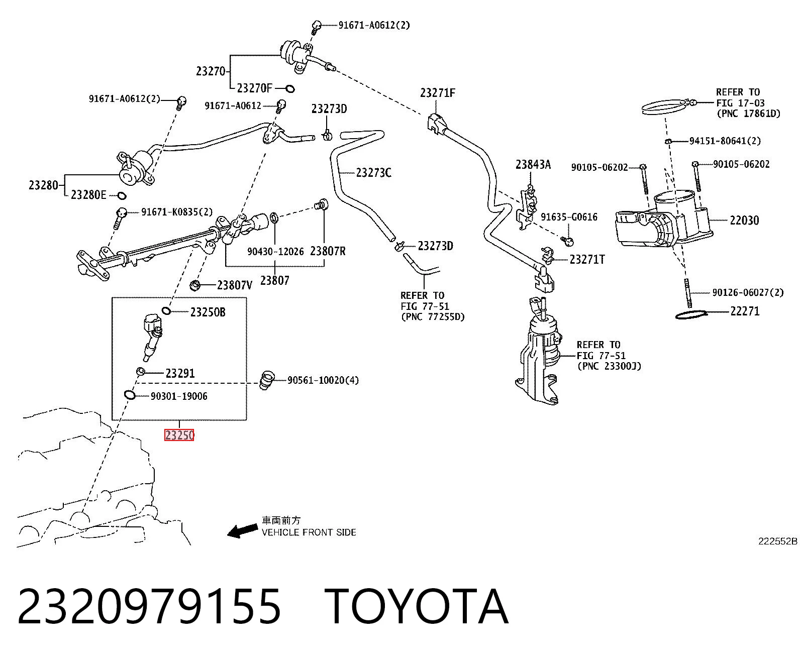 2320979155 Toyota Wtryskiwacz paliwa