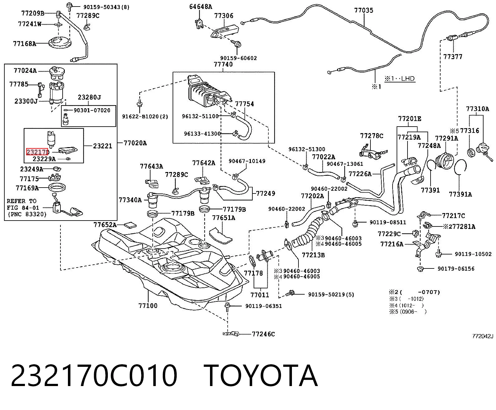 232170C010 Toyota Filtr paliwa
