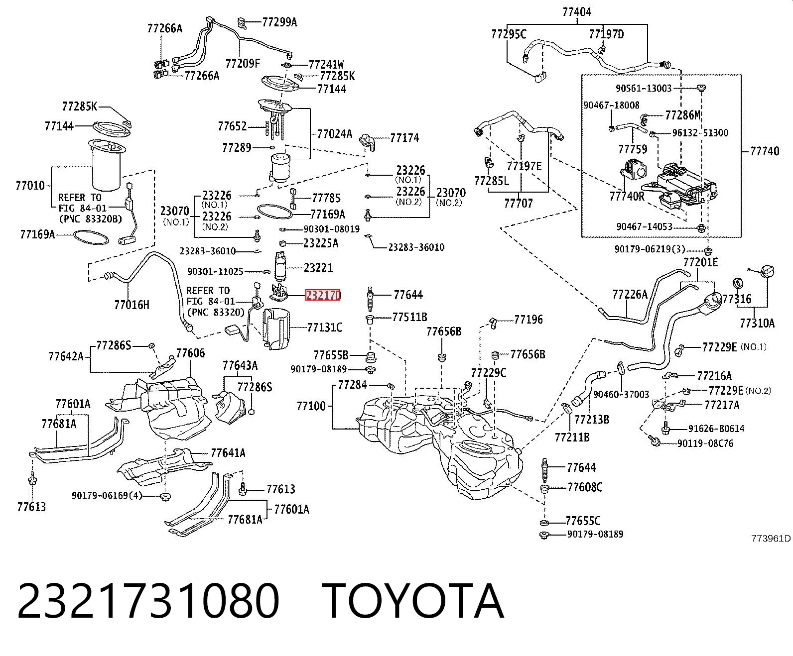 2321731080 Toyota Filtr-sitko pompy paliwowej
