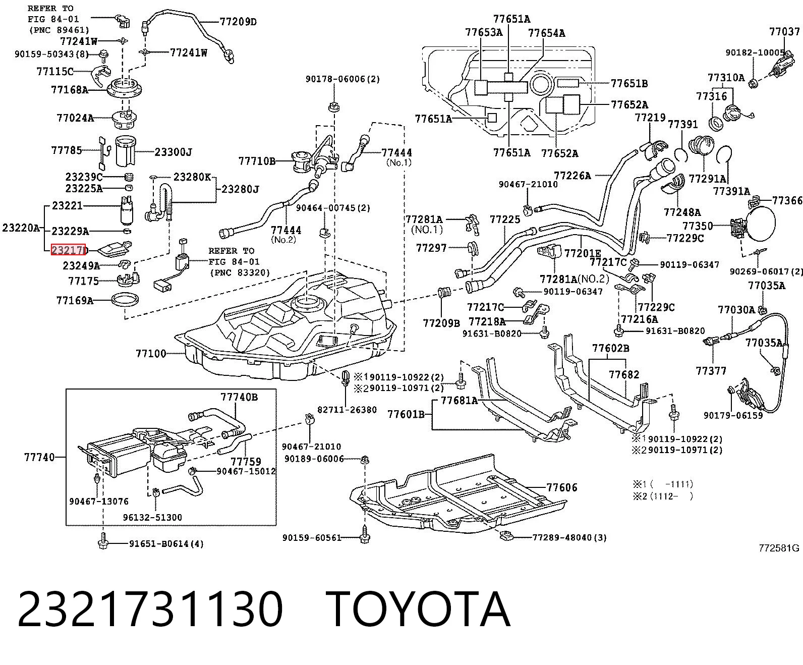 2321731130 Toyota Filtr paliwa