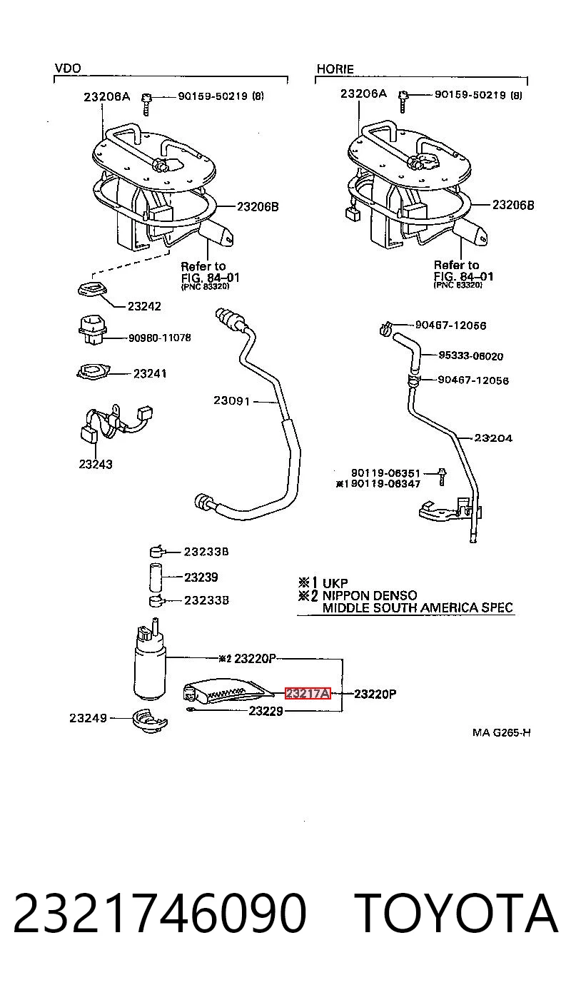 2321746090 Toyota Filtr-sitko pompy paliwowej