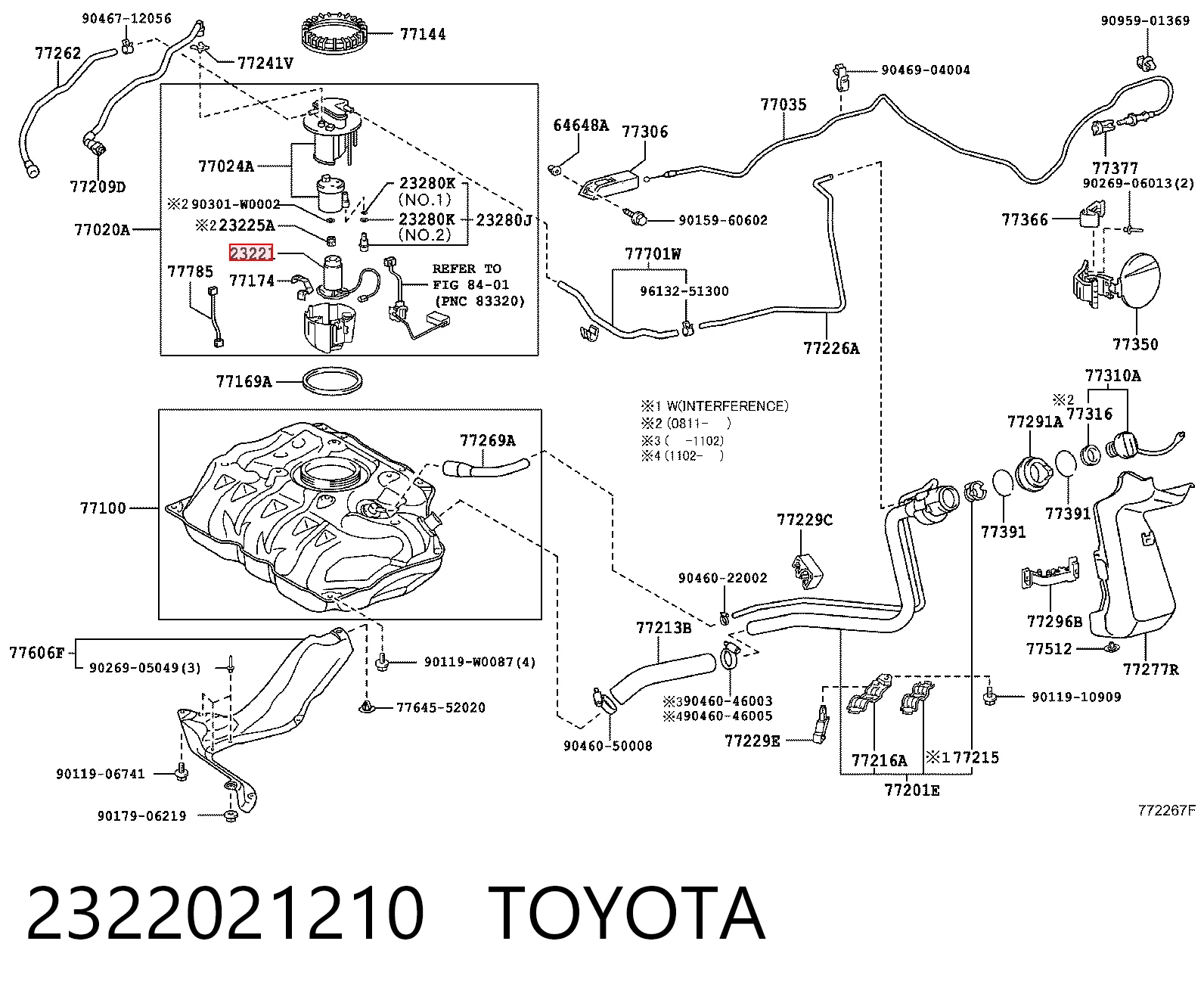 Pompa paliwa elektryczna zanurzeniowa Toyota 2322021210 cena, od 39,11 USD