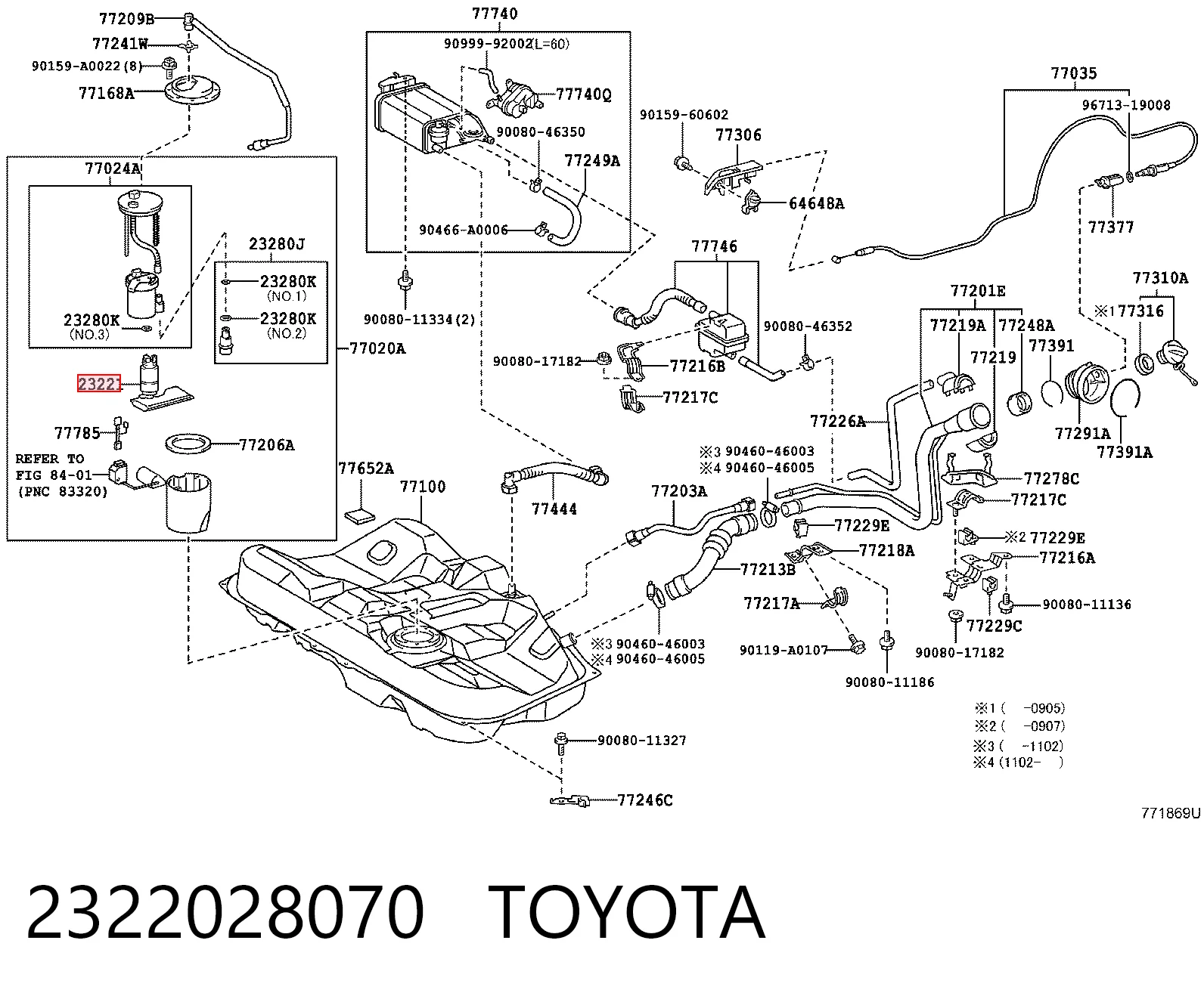 2322028070 Toyota Element-turbina pompy paliwa