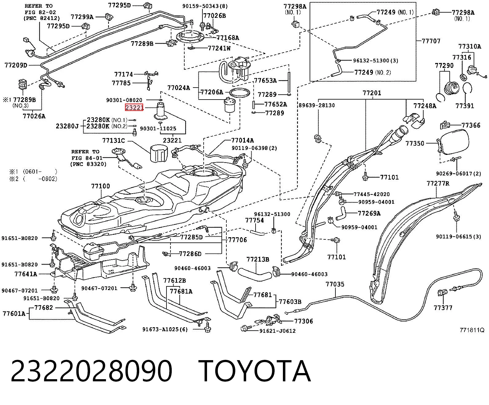 2322028090 Toyota Element-turbina pompy paliwa
