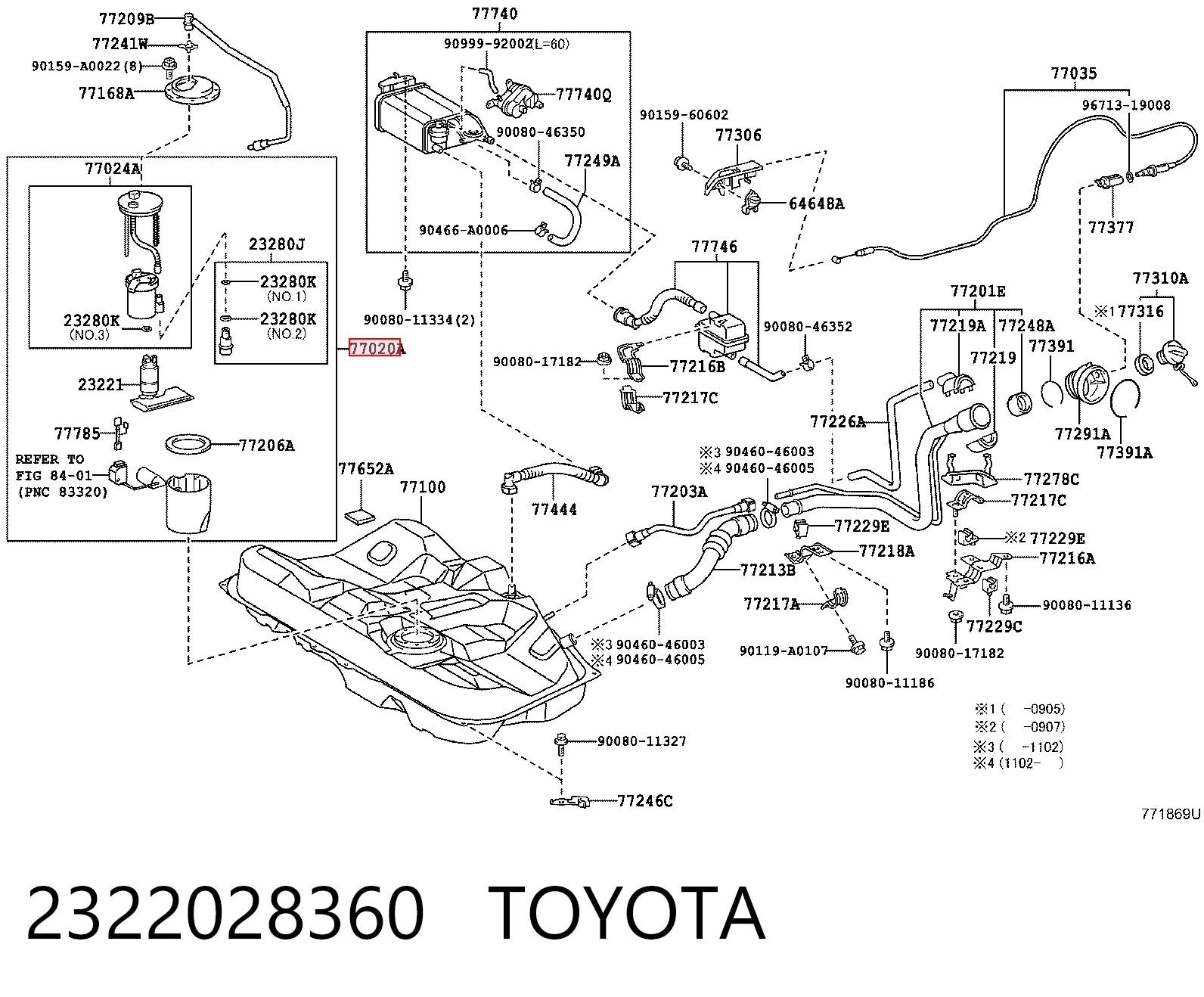 2322028360 Toyota Element-turbina pompy paliwa