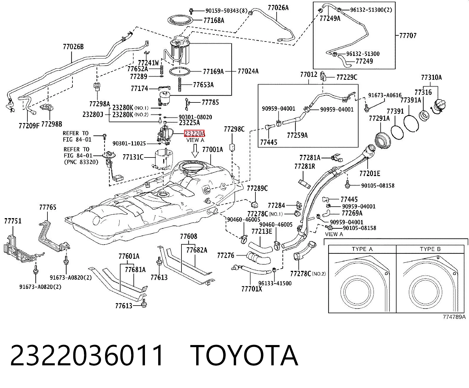 2322036011 Toyota Element-turbina pompy paliwa