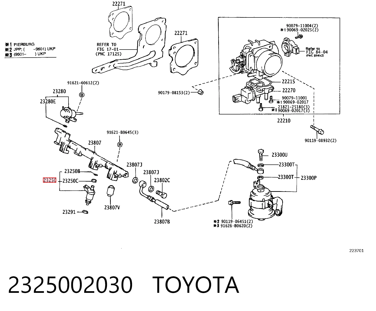 2325002030 Toyota Wtryskiwacz paliwa