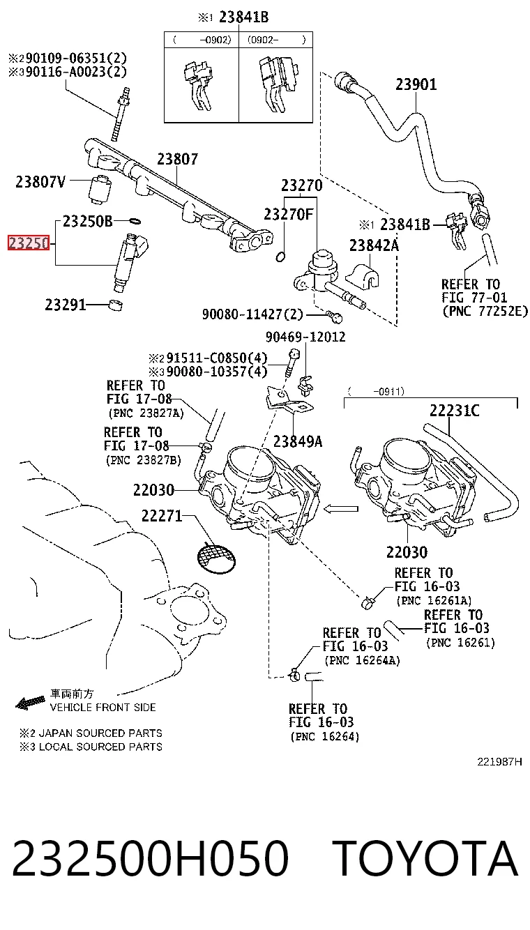 232500H050 Toyota Wtryskiwacz paliwa