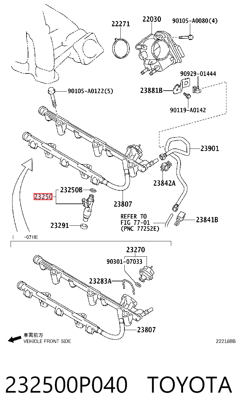 232500P040 Toyota Wtryskiwacz paliwa