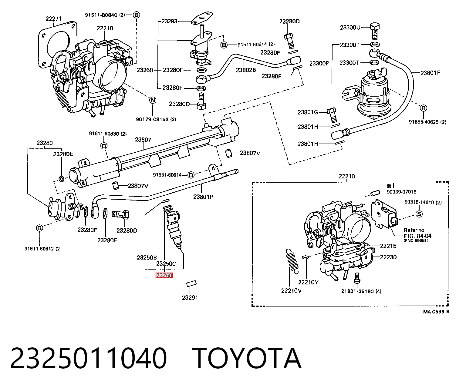 2325011040 Toyota Wtryskiwacz paliwa