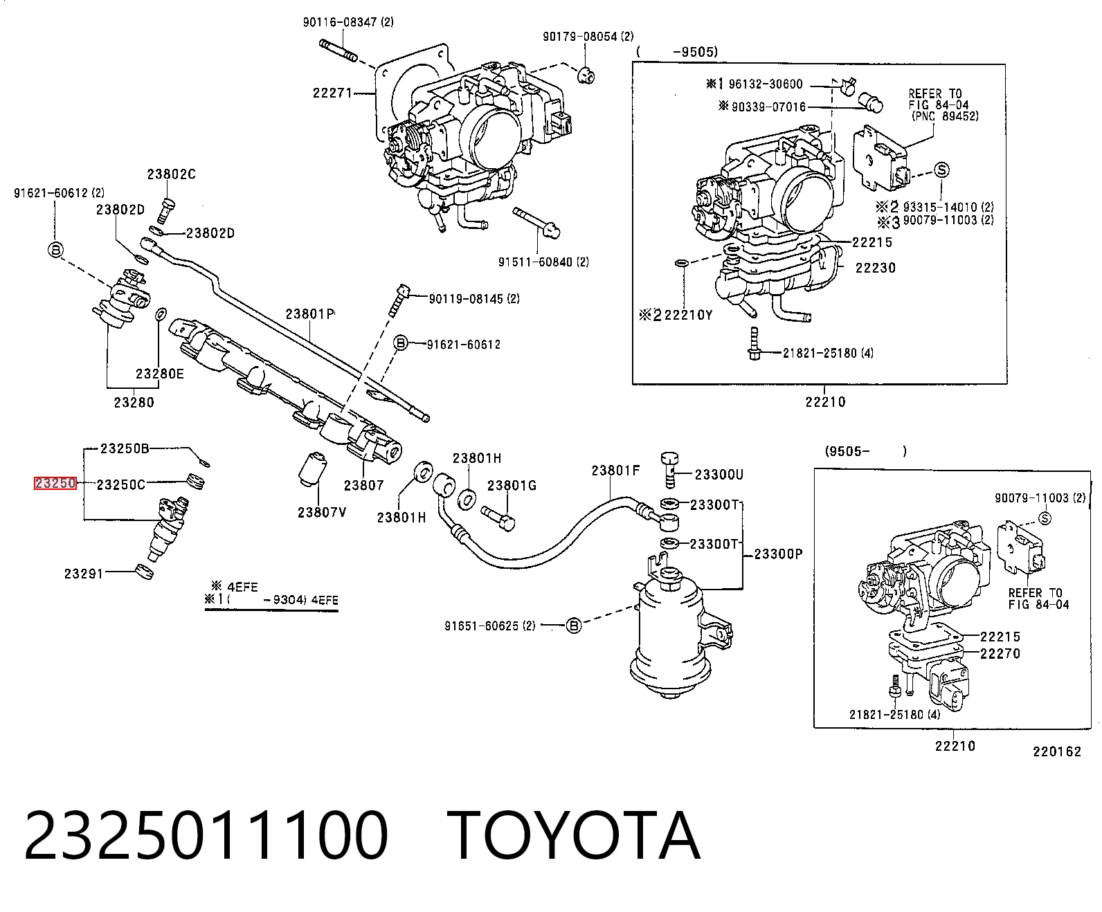 2325011100 Toyota Wtryskiwacz paliwa